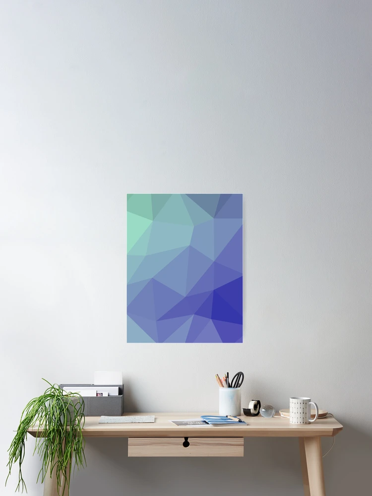 Thumbnail 2 of 3, Poster, Blue Triangles Pattern designed and sold by InquiringMinds.