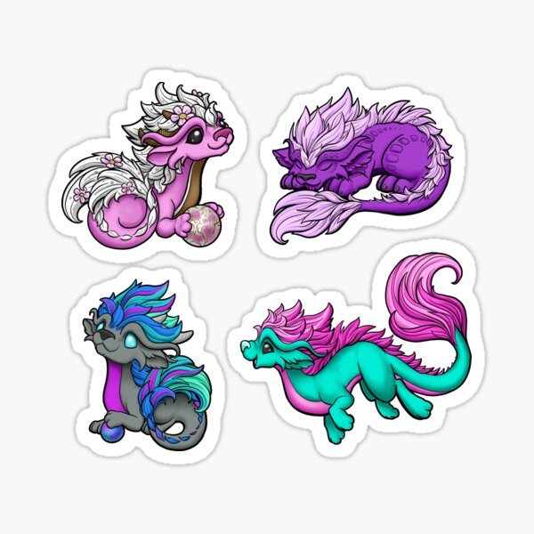 Item preview, Oriental Dragon Sticker Pack 2 designed and sold by Dragons and Beasties.