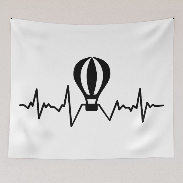 Item preview, I love hot air ballooning, hot air balloon heartbeat designed and sold by Happy Puppy Print On Demand.