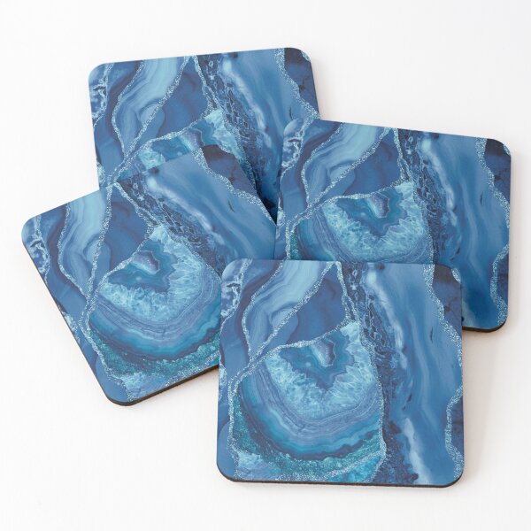 Item preview, Blue Glitter Geode Agate Slice Compilation  designed and sold by Lucky-Town-Art.