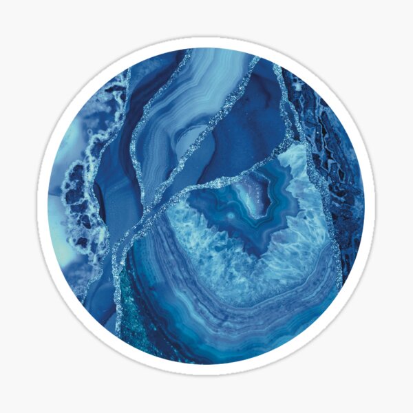 Item preview, Blue Glitter Geode Agate Slice Compilation  designed and sold by Lucky-Town-Art.