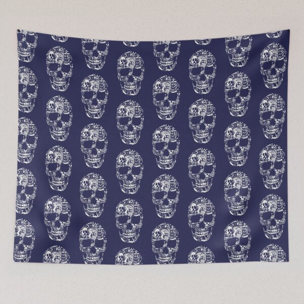 Item preview, Blue Decorative Skull designed and sold by thumbjoint.