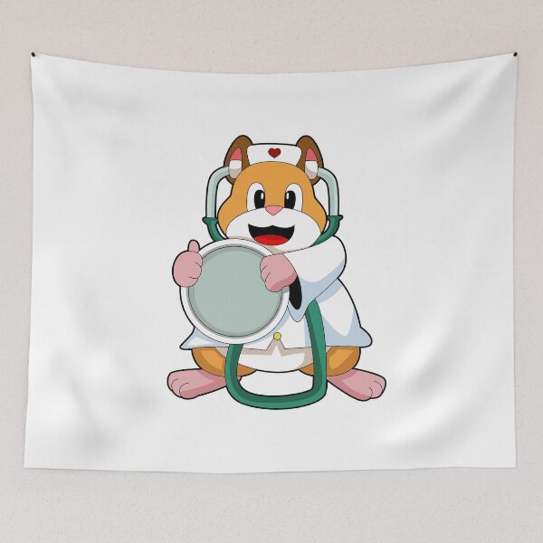 Item preview, Hamster as Doctor with Stethoscope designed and sold by Snabdesign84.