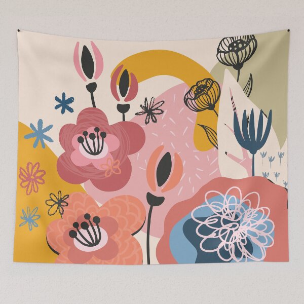 Item preview, Abstract Colourful Flowers 17 designed and sold by simplydesignart.