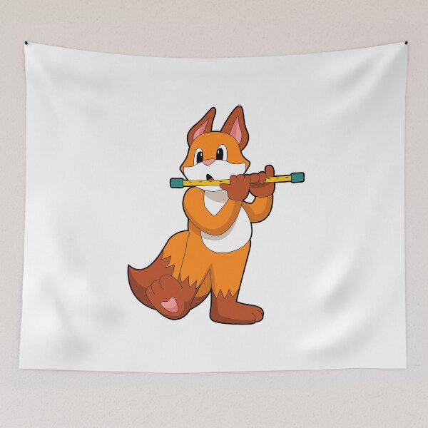 Item preview, Fox at Music with Flute designed and sold by Snabdesign84.