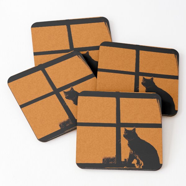 Item preview, Orange and Black Cat's Silhouette at the Window designed and sold by TeachUrb.