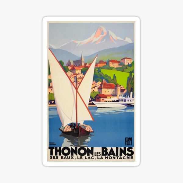Item preview, Thonon les Bains, France - Vintage Travel Poster designed and sold by SALON DES ARTS.