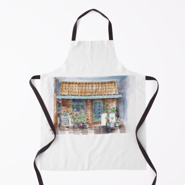 Item preview, Cute Japanese Shop Front in Digital Watercolour and Ink designed and sold by LanrivArtStudio.
