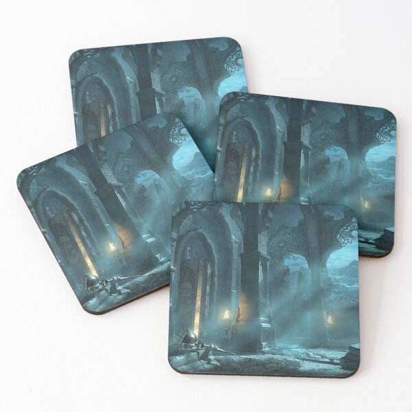 Item preview, Ancient temple in the moonlight designed and sold by JapanHeavenArt.
