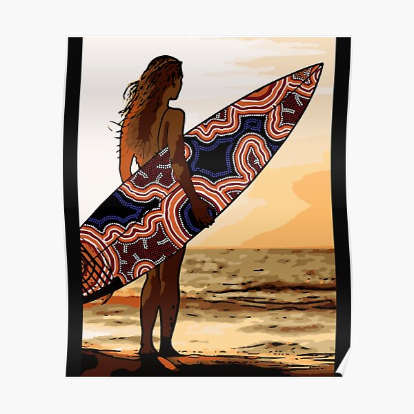 Art aborigène authentique - Surfs Up Australia Poster