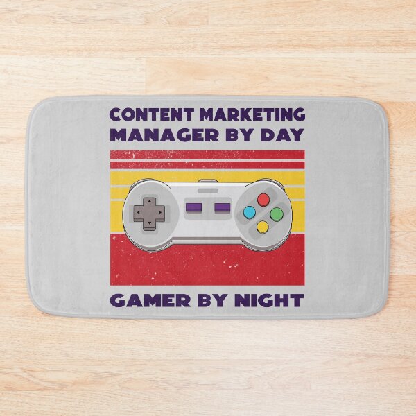 Item preview, Content marketing manager by day gamer by night, dark text, funny marketer gamer lover, content marketing manager gamer designed and sold by SGS-.