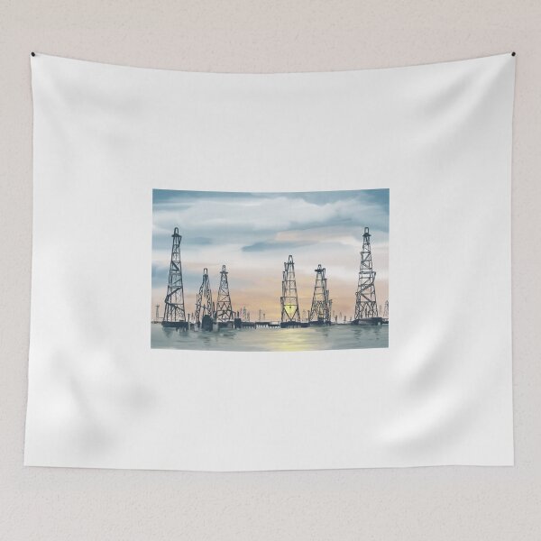 Item preview, Hand Painting Offshore Oil Platform designed and sold by anararan.