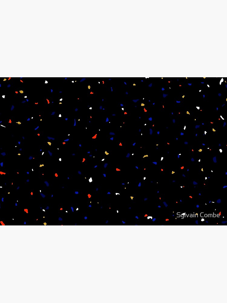 « Terrazzo memphis sombre noir et coloré rouge bleu doré blanc » par SylvainCombe