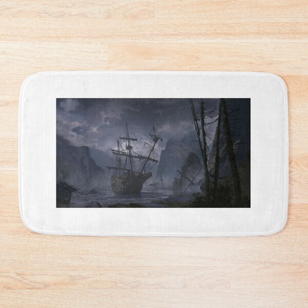 Item preview, Ship anchors in bay designed and sold by JapanHeavenArt.