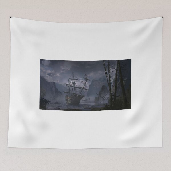 Item preview, Ship anchors in bay designed and sold by JapanHeavenArt.