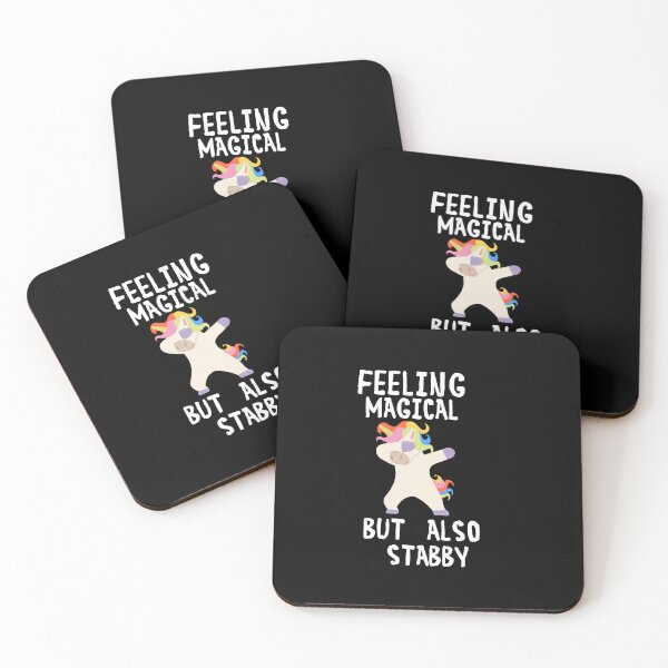Item preview, Feeling Magical But Also Stabby T-Shirt funny cute Unicorn T-Shirt designed and sold by dirlkhiat.
