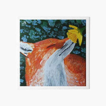 Item preview, Red fox with yellow flower designed and sold by EleonorArte.