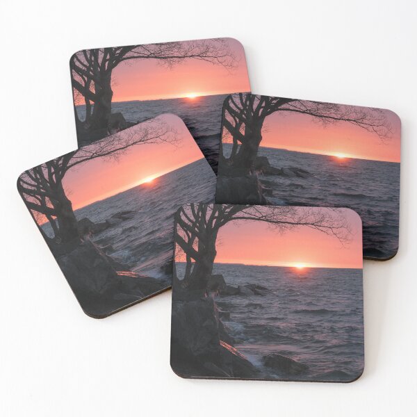 Item preview, Framed by Willows - Rough Waterside Sunrise on Lake Ontario in Toronto designed and sold by Georgia Mizuleva.