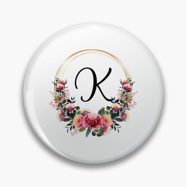 Item preview, Monogram with Pink Floral | Monogram Letter K designed and sold by JustSeasons.