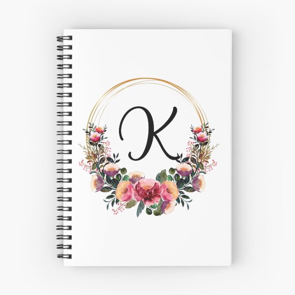 Item preview, Monogram with Pink Floral | Monogram Letter K designed and sold by JustSeasons.
