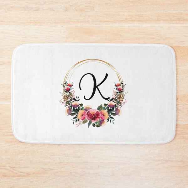 Item preview, Monogram with Pink Floral | Monogram Letter K designed and sold by JustSeasons.