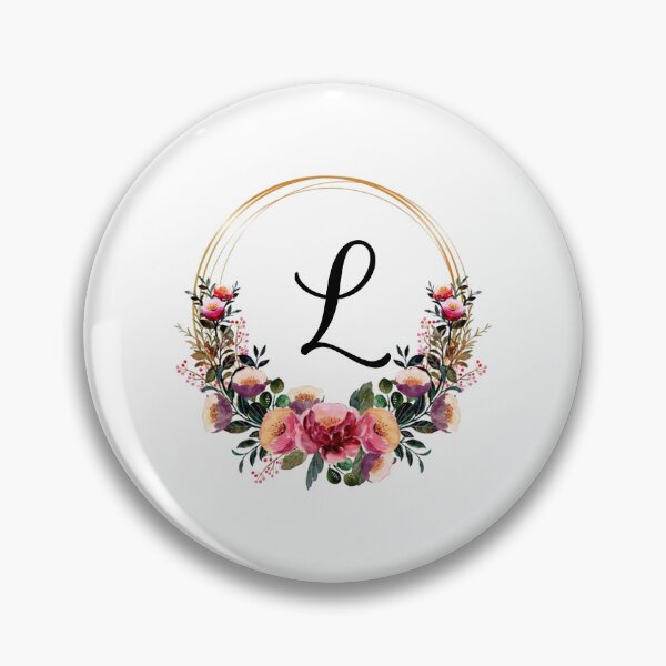 Item preview, Monogram with Pink Floral | Monogram Letter L designed and sold by JustSeasons.