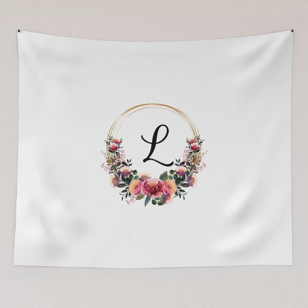 Item preview, Monogram with Pink Floral | Monogram Letter L designed and sold by JustSeasons.