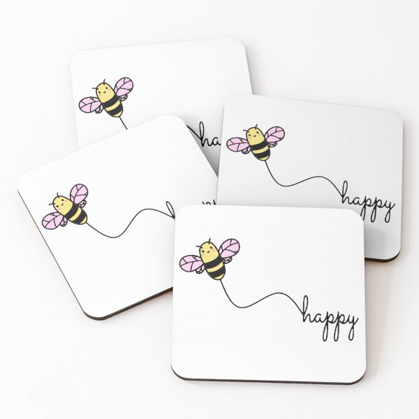 Item preview, BEE HAPPY - Happy Environmental Protection BEE - Cute pun designed and sold by urban-design.