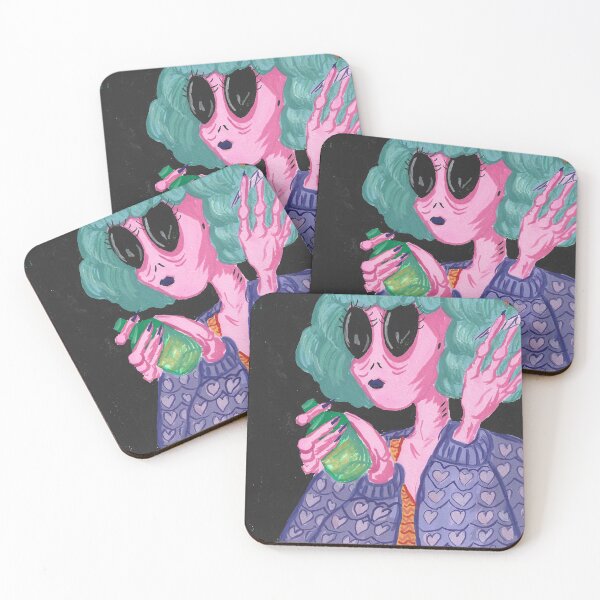 Item preview, Drinking Alien Girl designed and sold by SchlockHorror.