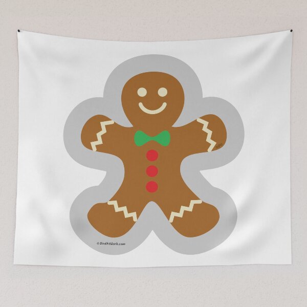 Item preview, Gingerbread Man Making The Angel In The Snow designed and sold by BirdAtWork.