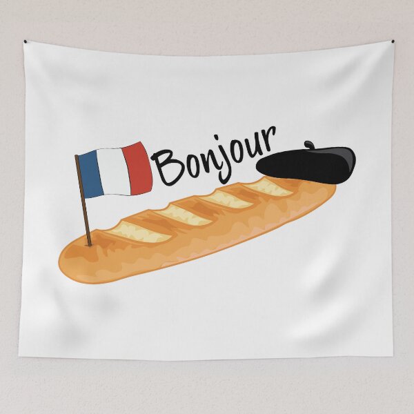 Item preview, Bonjour Oui Oui Baguette - Funny French  designed and sold by TheInkElephant.