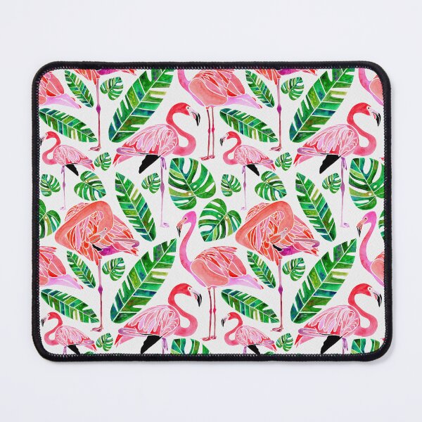 Item preview, Flamingos and Tropical Leaves Pattern designed and sold by Jesslarsonart.