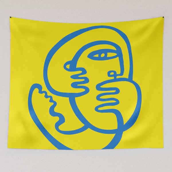 Item preview, Support Ukraine - Think Back Blue on Yellow designed and sold by ceciliawaxberg.