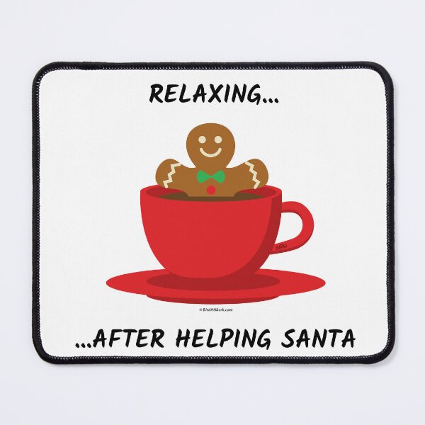 Item preview, Relaxing After Helping Santa - Gingerbread Man In A Hot Chocolate Red Cup designed and sold by BirdAtWork.