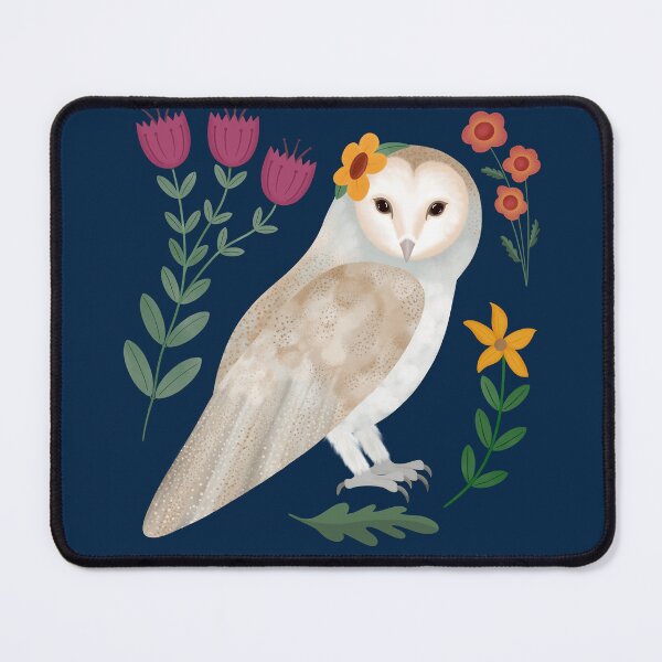 Item preview, Wise and Wonderful Mystical Barn Owl Quote with Flowers - Whimsical Cottage core  Art  designed and sold by OstarasAttic.