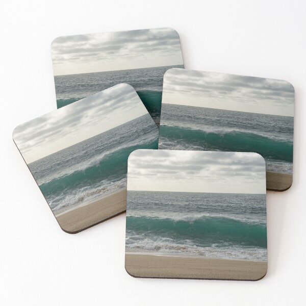 Item preview, Rough Ocean - Aquamarine Wave and a Faraway Yacht from the Beach designed and sold by Georgia Mizuleva.