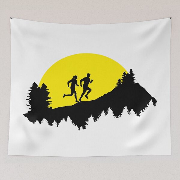 Item preview, Trail running, running, runners, couple designed and sold by claudiasartwork.