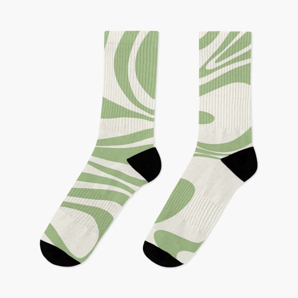 Item preview, Mod Thang Retro Modern Abstract Pattern Light Sage Green and Cream designed and sold by kierkegaard.