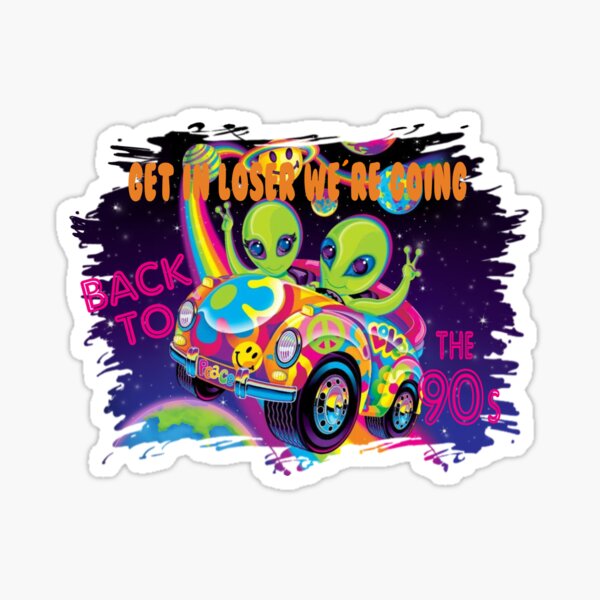 Aliens going back to the 90s Sticker for Sale by Kbexxdesigns