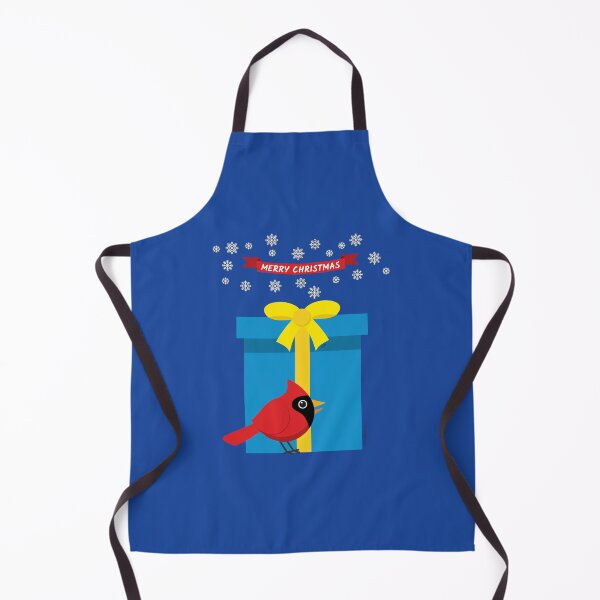 Item preview, Cute Red Cardinal With Blue Gift designed and sold by BirdAtWork.