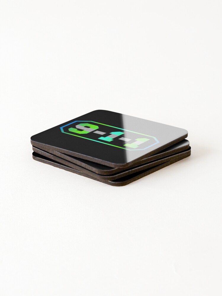 Thumbnail 4 of 5, Coasters (Set of 4), Number 9-1-1 Design designed and sold by Raju-Creative.