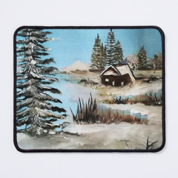 Item preview, Winter Snow Landscape Scene with Wood Cabin, Gift for Landscape Lovers designed and sold by DiensDesign.