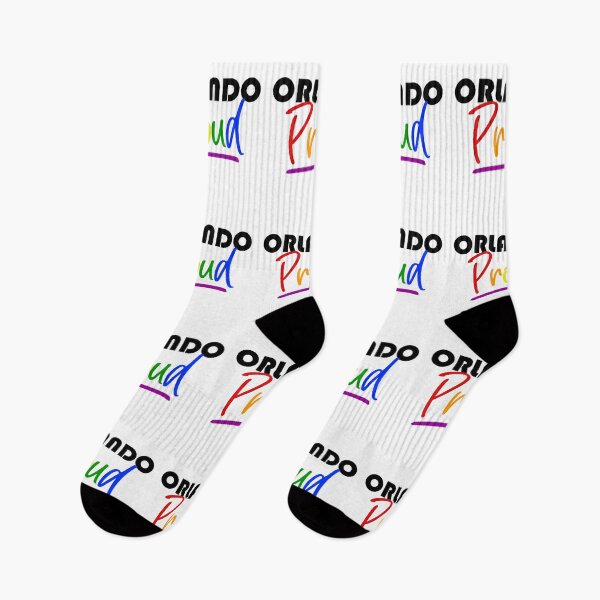 Item preview, Orlando Proud in pride colors and black font designed and sold by NerdnGeekshop.