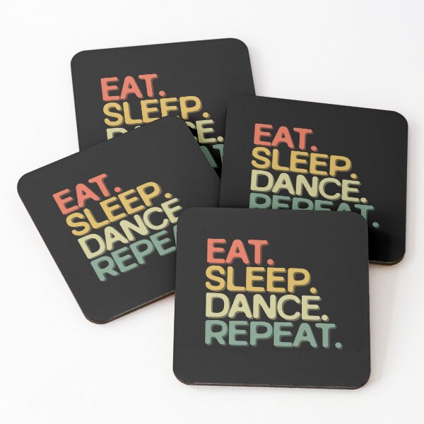 Item preview, Eat Sleep Dance Repeat - Funny Retro Vintage Colors Typography Satire designed and sold by FunnyHomeQuotes.