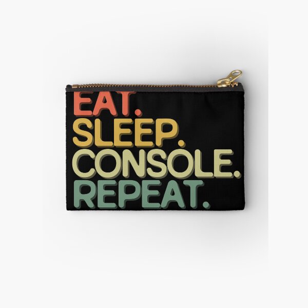 Item preview, Eat Sleep Console Repeat - Funny Retro Vintage Colors Typography Satire designed and sold by FunnyHomeQuotes.