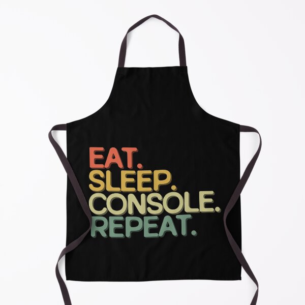 Item preview, Eat Sleep Console Repeat - Funny Retro Vintage Colors Typography Satire designed and sold by FunnyHomeQuotes.