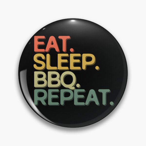 Item preview, Eat Sleep BBQ Repeat - Funny Retro Vintage Colors Typography Satire designed and sold by FunnyHomeQuotes.