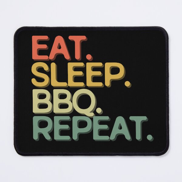Item preview, Eat Sleep BBQ Repeat - Funny Retro Vintage Colors Typography Satire designed and sold by FunnyHomeQuotes.