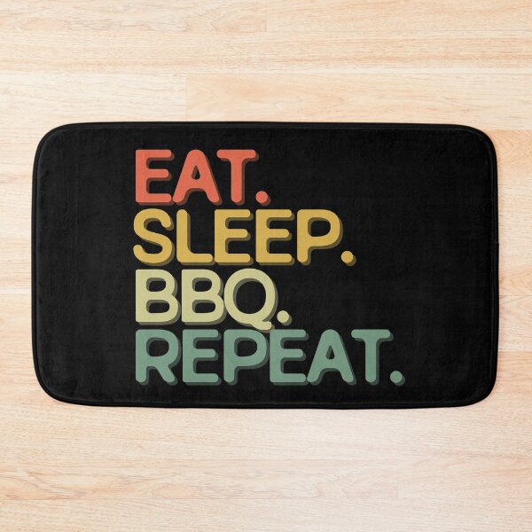Item preview, Eat Sleep BBQ Repeat - Funny Retro Vintage Colors Typography Satire designed and sold by FunnyHomeQuotes.