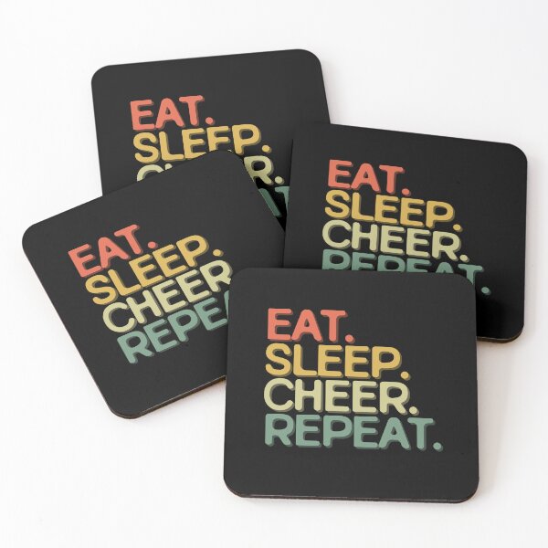 Item preview, Eat Sleep Cheer Repeat - Funny Retro Vintage Colors Typography Satire designed and sold by FunnyHomeQuotes.